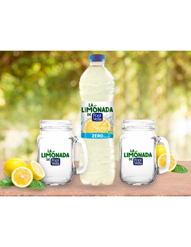 Agua mineral natural font vella limonada zero...
