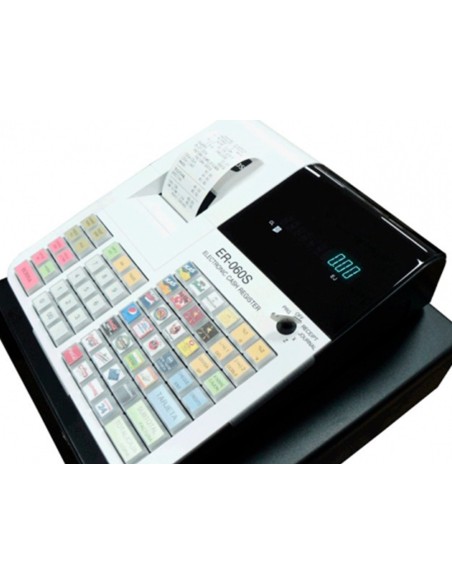 Registradora ecr sampos er-60 blanca 28 departamentos display vfd antireflejos conforme normativa factura