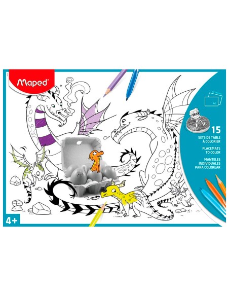 Mantel para colorear maped individual din a3 pack de 15 unidades surtidas