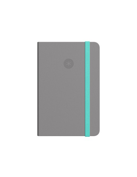 Cuaderno con gomilla antartik notes tapa blanda a5 hojas lisas gris y turquesa 80 hojas 80 gr fsc