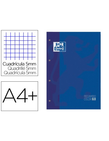 Recambio color 1 oxford din a4+ 80 hojas 90 gr...