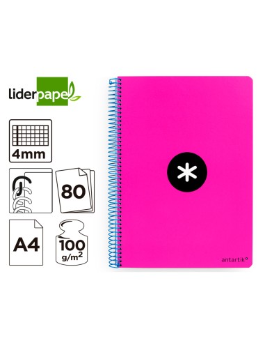 Cuaderno espiral a4 antartik tapa dura 80h 90gr...