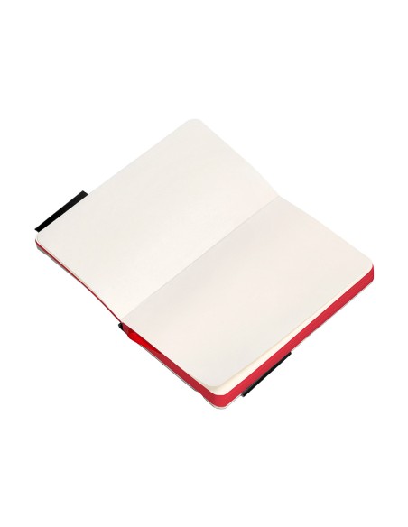 Cuaderno con gomilla antartik notes tapa blanda a6 hojas lisas negro y rojo 100 hojas 80 gr fsc