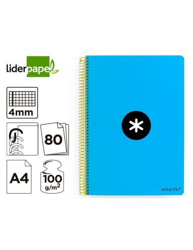 Cuaderno espiral a4 antartik tapa dura 80h 90gr...