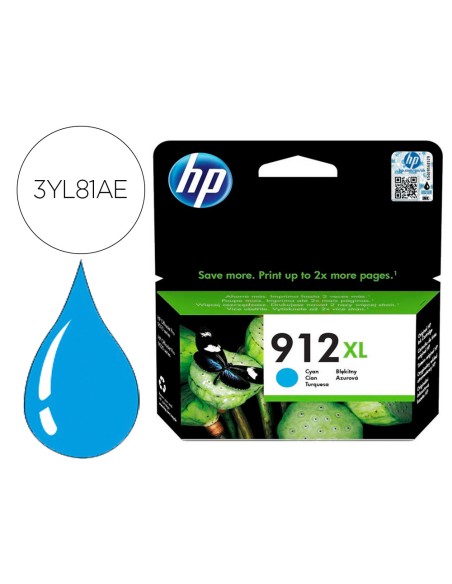 Ink-jet hp 912 xl officejet 8010 / 8020 / 8035 cian 825 pag