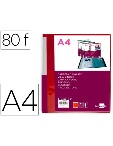 Carpeta liderpapel 80 fundas canguro pp din a4...