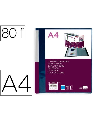 Carpeta liderpapel 80 fundas canguro pp din a4...