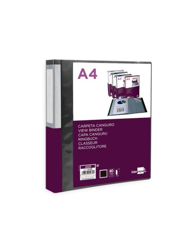 Carpeta liderpapel 80 fundas canguro pp din a4...