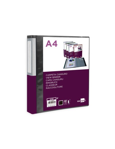 Carpeta liderpapel 60 fundas canguro pp din a4...