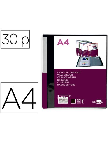 Carpeta liderpapel 30 fundas canguro pp din a4...