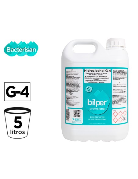 Gel hidroalcoholico higienizante bacterigel g5 virucida bactericida fungiciday levuricida garrafa 5 litros