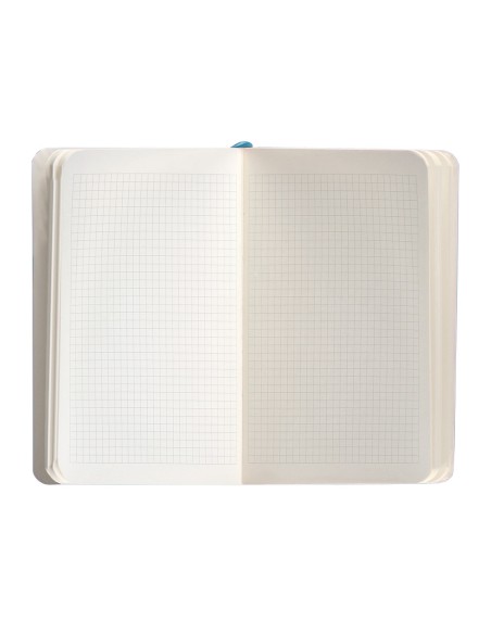 Cuaderno con gomilla antartik notes tapa blanda a6 cuadricula azul claro 100 hojas 80 gr fsc