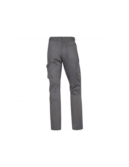 Pantalon de trabajo deltaplus cintura elastica 5 bolsillos color gris / negro talla xs