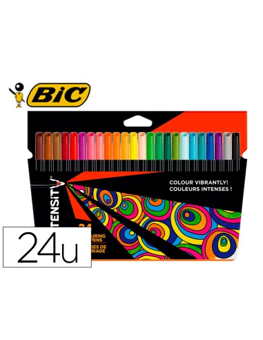 Rotulador bic intensity estuche de 24 colores...
