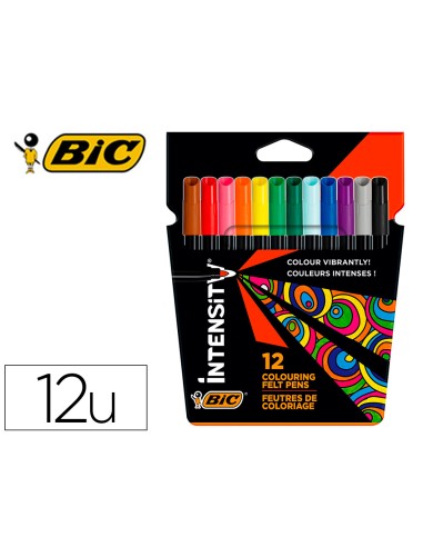 Rotulador bic intensity estuche de 12 colores...