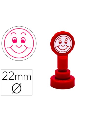 Sello artline emoticono sonrisa color rojo 22...
