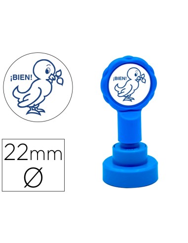 Sello artline emoticono bien color azul 22 mm...