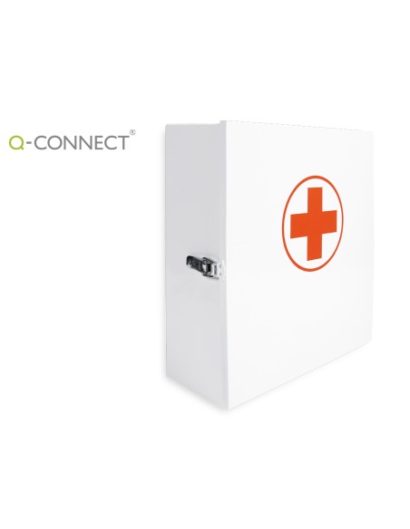 Botiquin q-connect metalico 4 compartimentos vacio primeros auxilios 275x300x120 mm