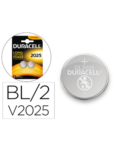 Pila duracell alcalina boton cr2025 blister 2...