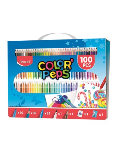 Estuche pintura maped color peps kit 100 piezas...