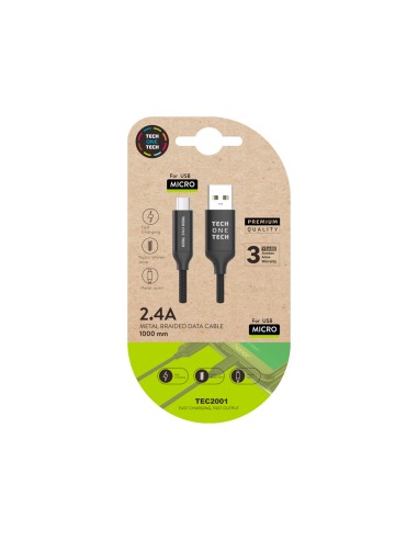 Cable usb 2.4 tech one tech braided nylon tipo...