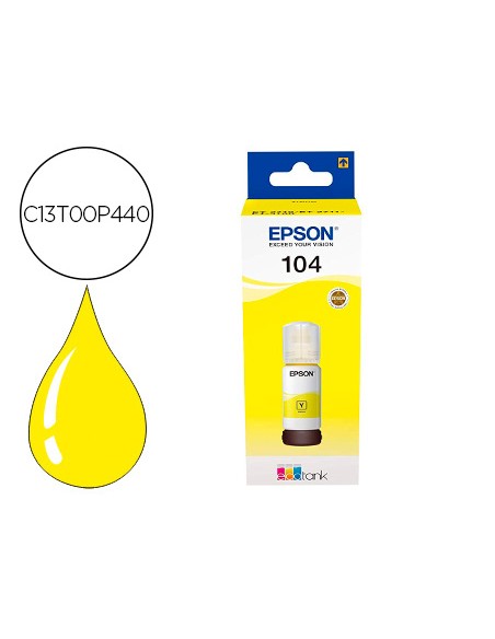 Tinta epson ecotank 104 et-2710 / 2711 / 2712 / 2720 / 2726 / 4700 amarillo 7500 paginas