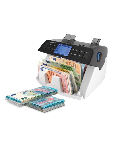 Detector y contador q-connect de billetes falsos sensor doble cis actualizacion divisas usb tarjeta sd o