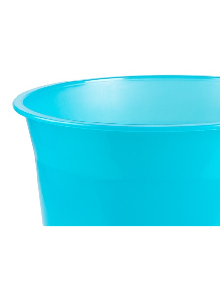 Papelera plastico q-connect turquesa translucido 13 litros 275x285 mm
