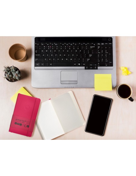 Cuaderno con gomilla antartik notes tapa blanda a6 cuadricula burdeos 100 hojas 80 gr fsc