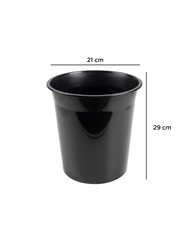 Papelera plastico q-connect negro opaco 13...