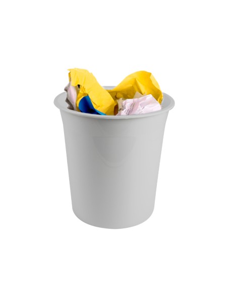 Papelera plastico q-connect gris opaco 13 litros 275x285 mm