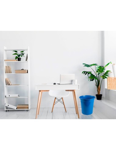 Papelera plastico q-connect azul opaco 13...