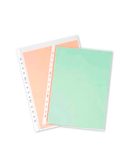 Funda multitaladro q-connect din a4 80 mc cristal caja de 1400 unidades