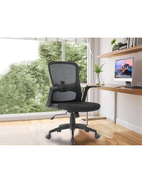 Silla giratoria q-connect base metal regulable en altura 910+75mm alto 610mm ancho 550mm profundidad negro