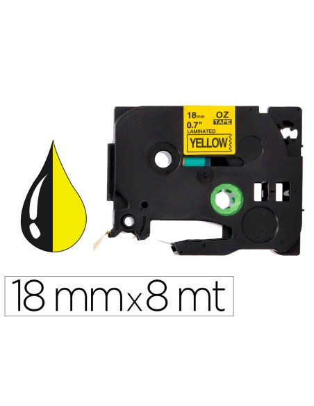 Cinta q-connect tze-641 amarillo-negro 18mm longitud 8 m