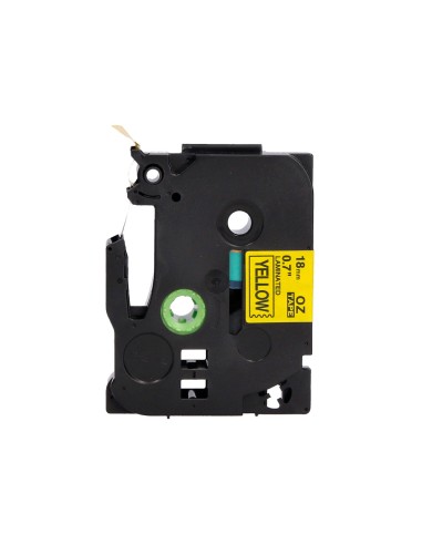 Cinta q-connect tze-641 amarillo-negro 18mm...