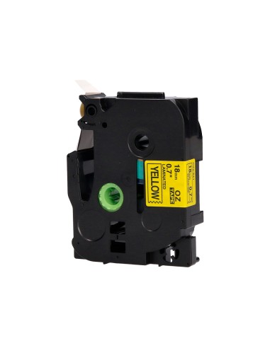 Cinta q-connect tze-641 amarillo-negro 18mm...