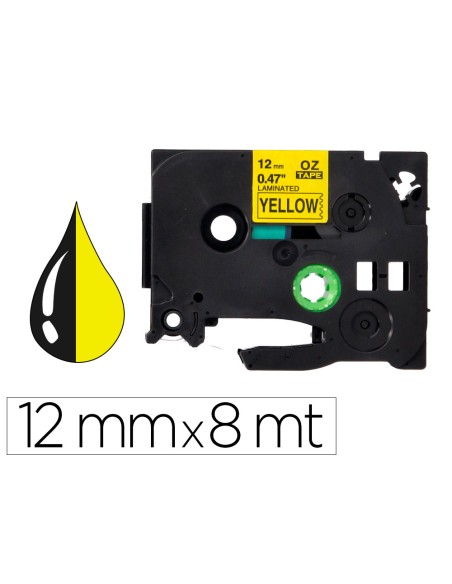 Cinta q-connect tze-631 amarillo-negro 12mm longitud 8 m