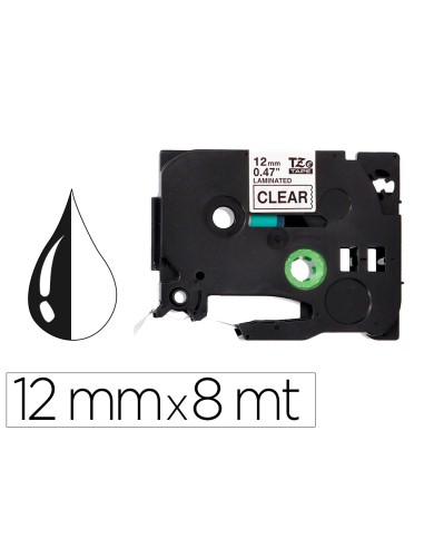 Cinta q-connect tze-131 transparente-negro 12mm...