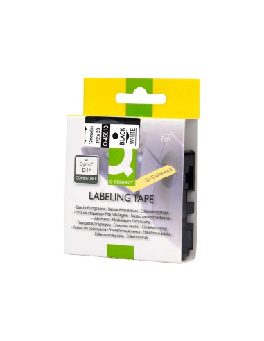 Cinta q-connect mk-221 blanco-negro 9mm...
