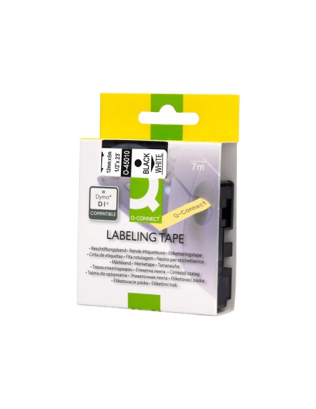 Cinta q-connect mk-221 blanco-negro 9mm longitud 8 m