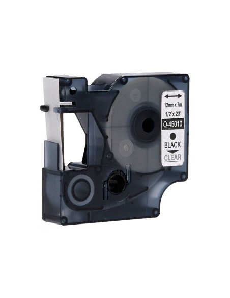 Cinta q-connect negro-transparente 12 mm x 7 m dymo