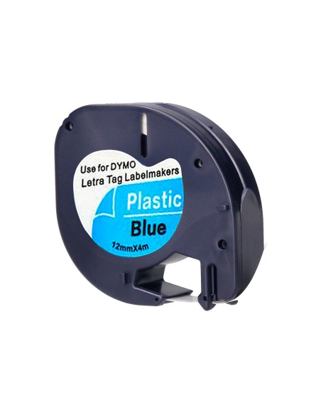 Cinta q-connect 12 mm x 4 m negro-ultra azul para maquina letratag