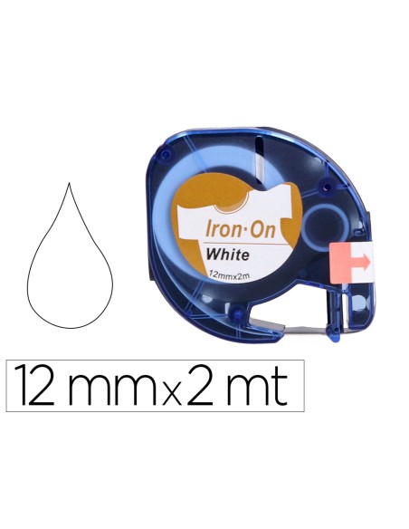 Cinta q-connect 12 mm x 2 m negro-blanco para ropa para maquina letratag