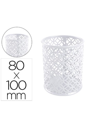 Cubilete portalapices q-connect blanco metal...
