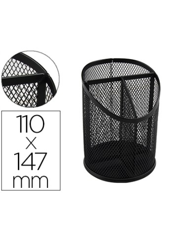 Cubilete portalapices q-connect negro metal...