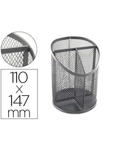Cubilete portalapices q-connect plata metal...