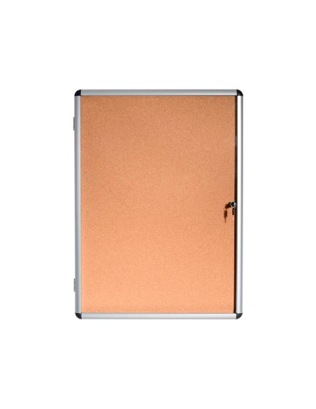 Vitrina de anuncios bi-office fondo corcho de interior marco de aluminio 720x981 mm