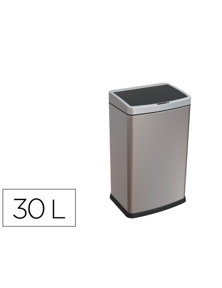 Papelera metalica q-connect con sensor automatico capacidad 30 litros 500x240x330 mm