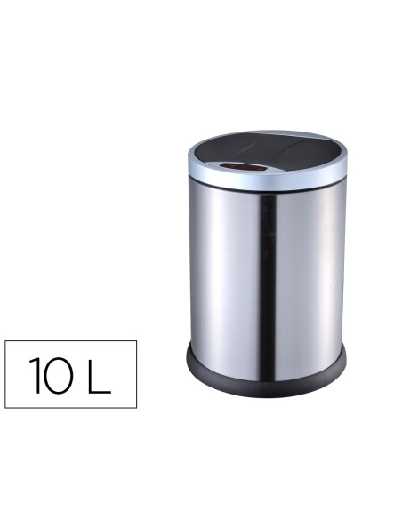 Papelera metalica q-connect con sensor automatico capacidad 10 litros